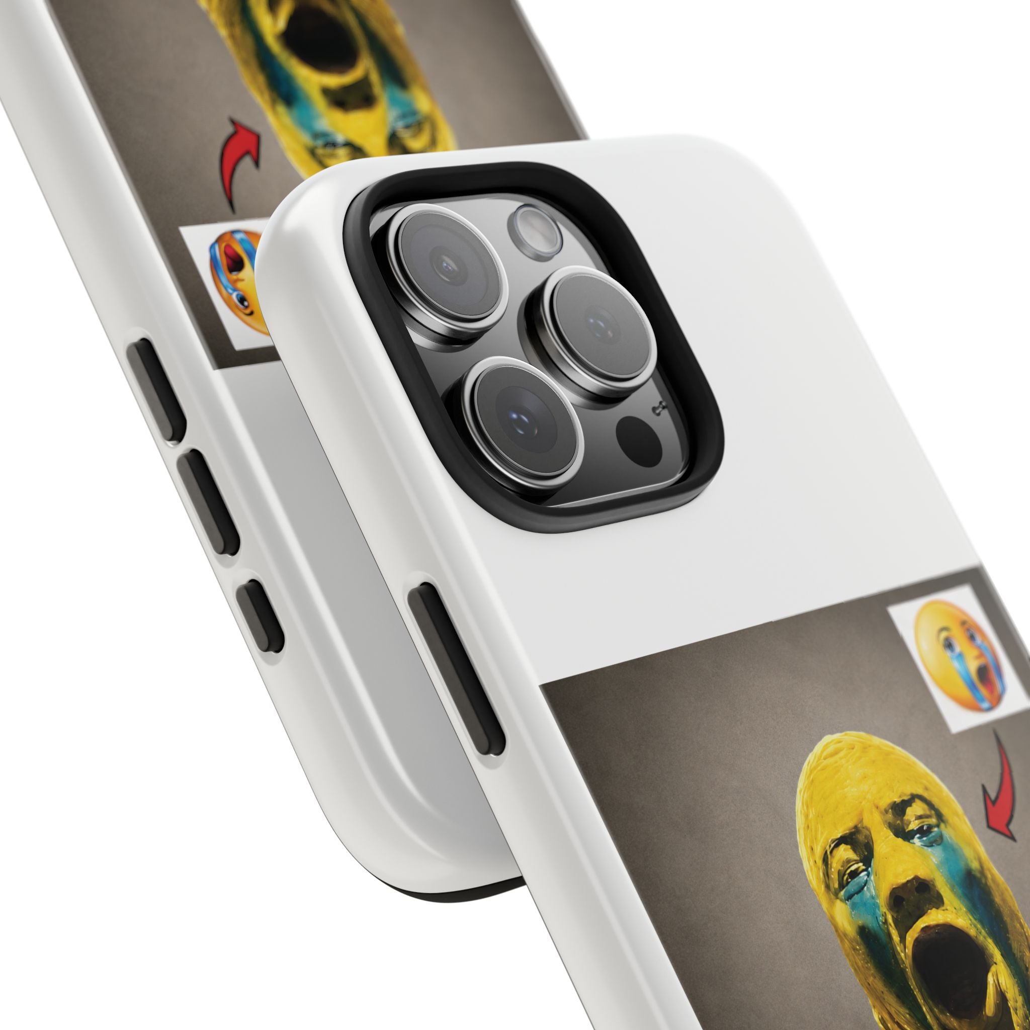 Sad Emoji Costume Phone Case - White