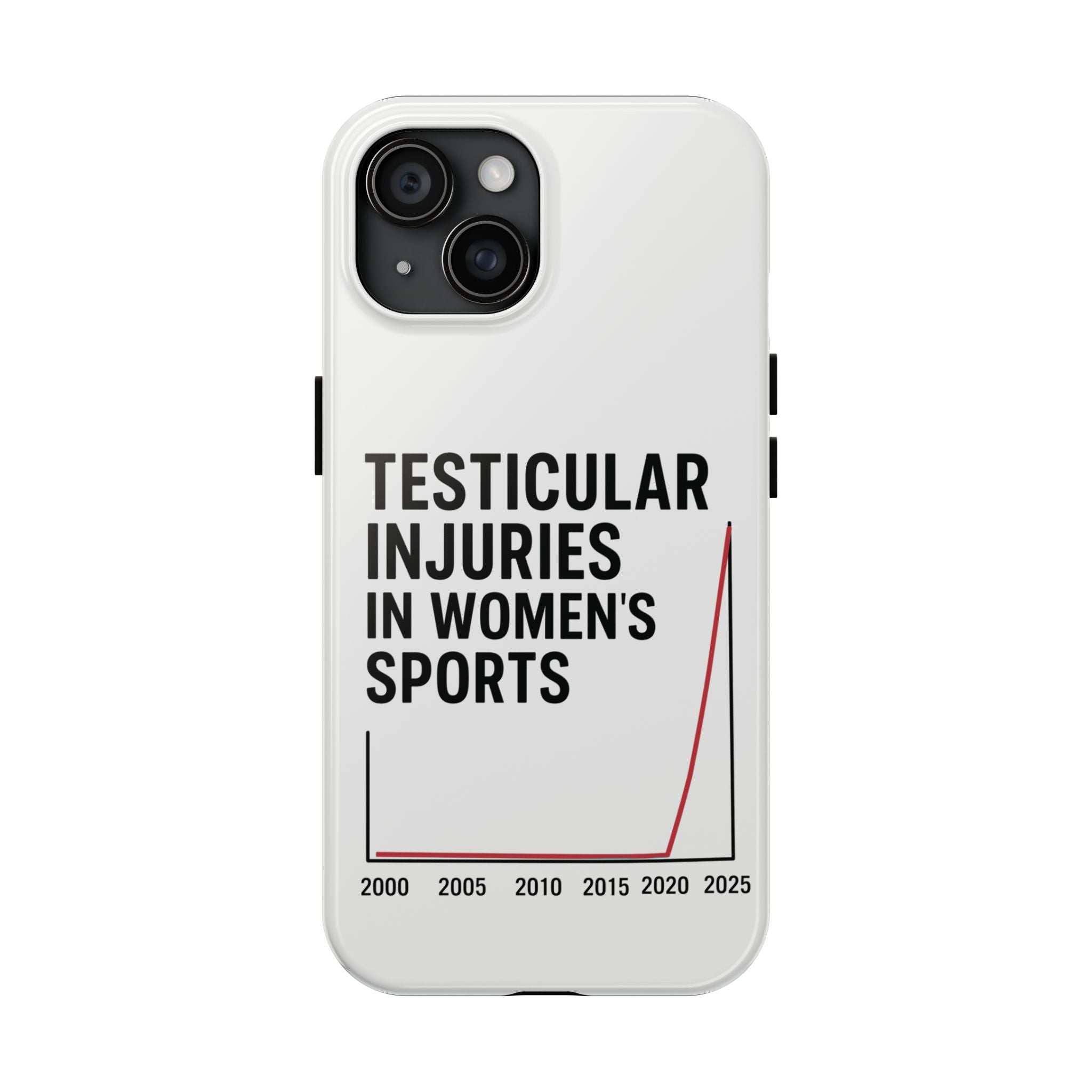 Testicular Injuries in Women's Sports Phone Case - White