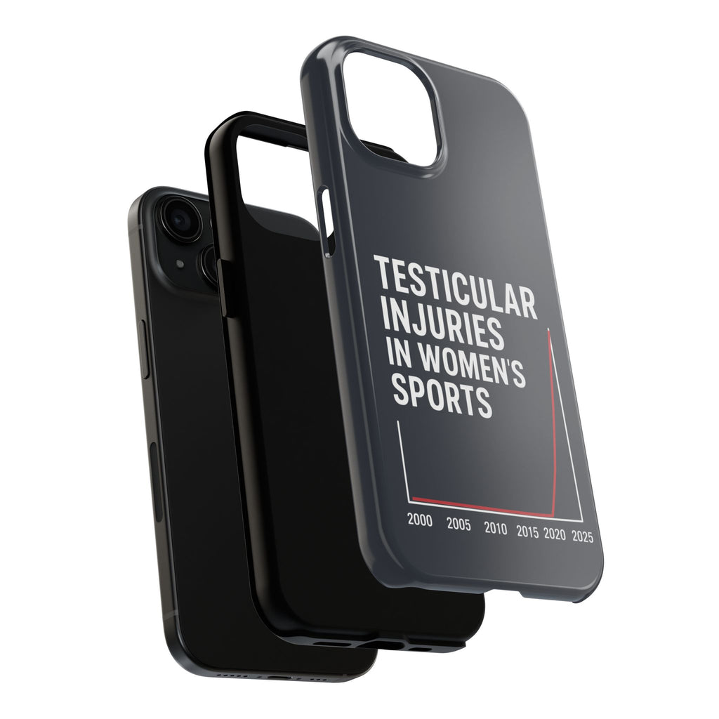 Testicular Injuries in Women's Sports Phone Case - Black