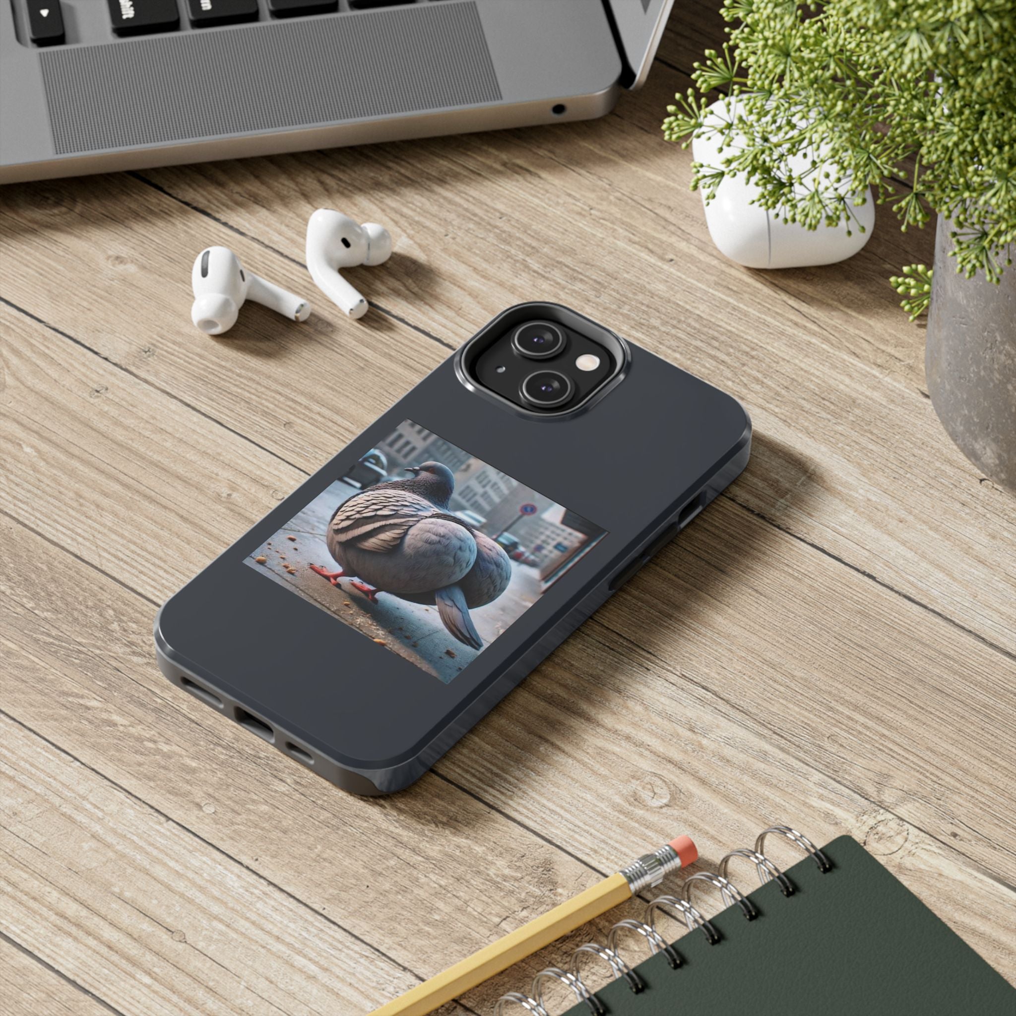 Bird With Fat Butt Phone Case - Black