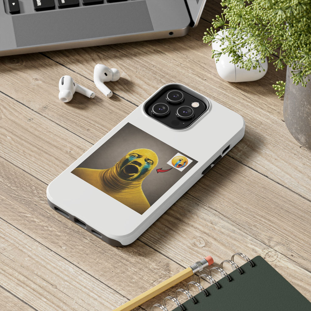 Sad Emoji Costume Phone Case - White
