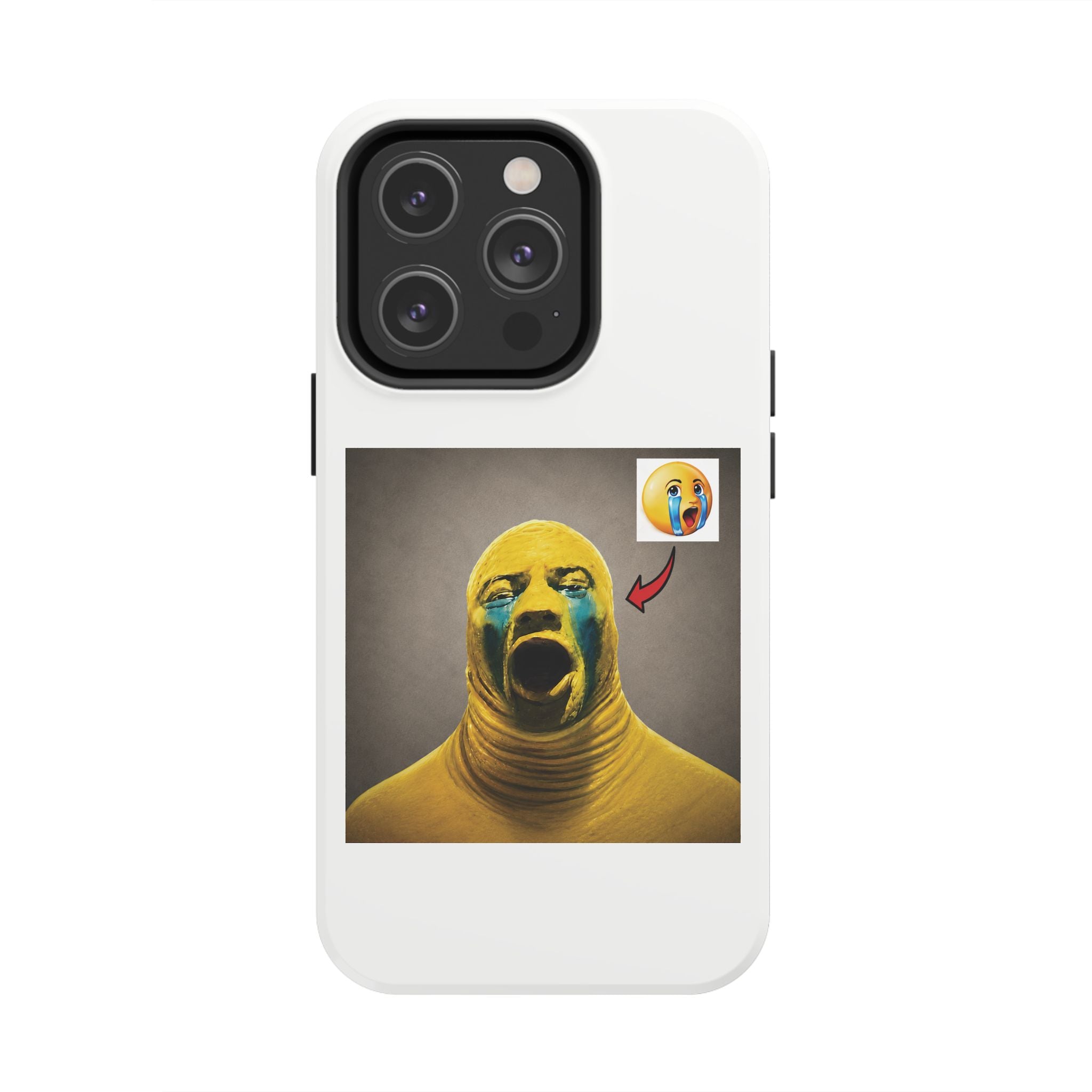 Sad Emoji Costume Phone Case - White