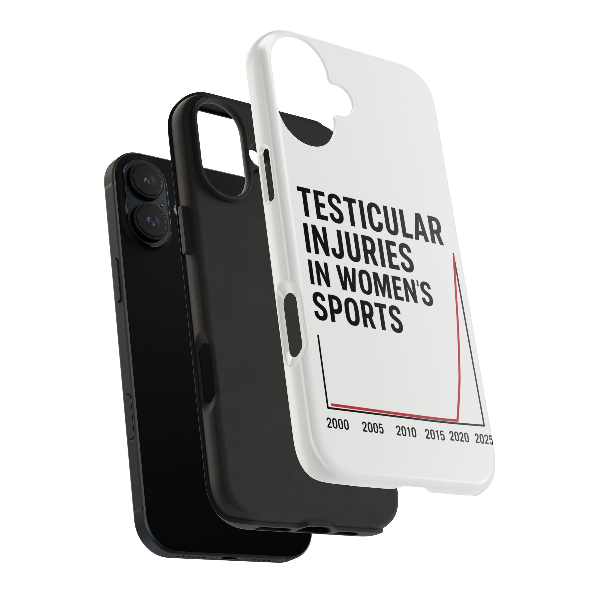 Testicular Injuries in Women's Sports Phone Case - White