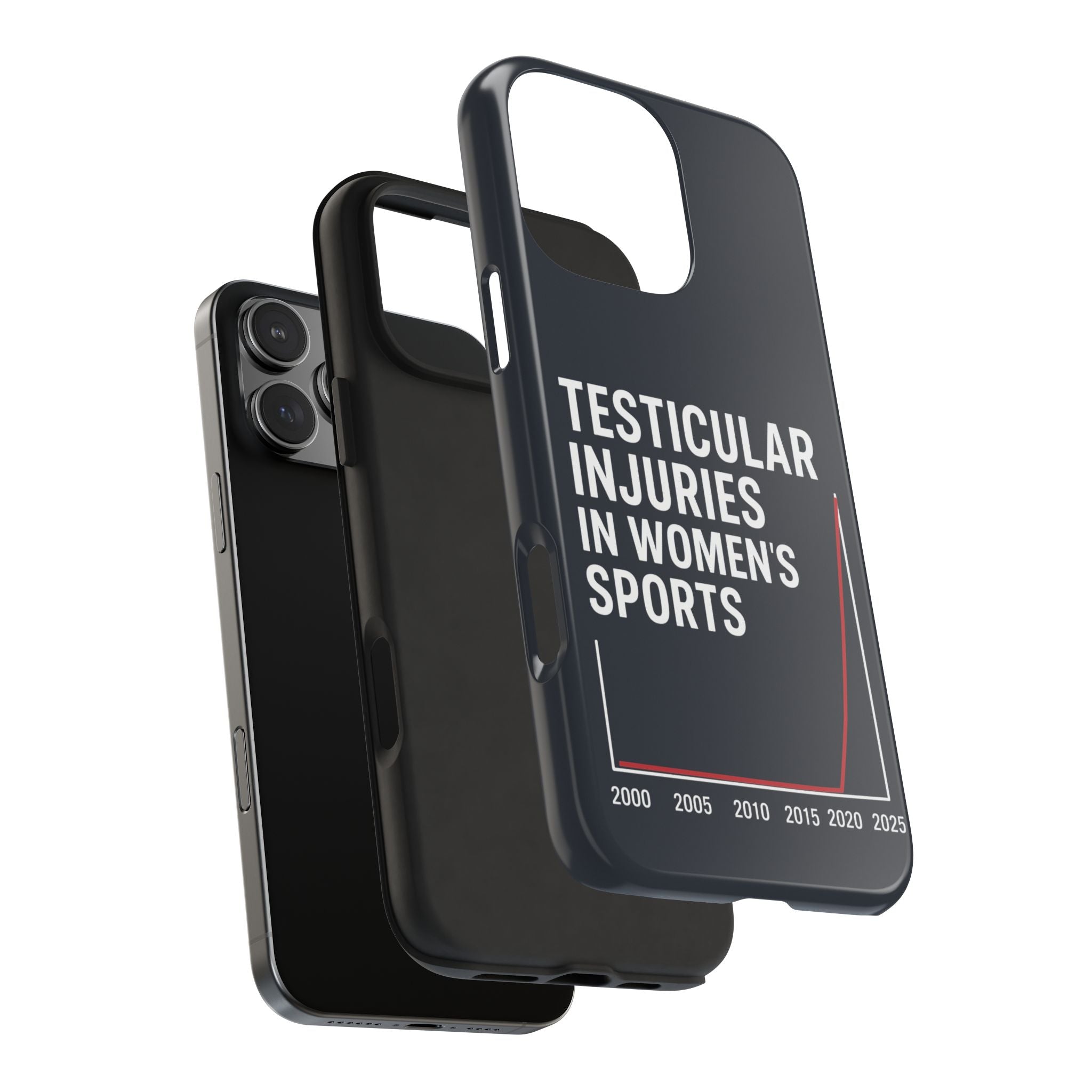 Testicular Injuries in Women's Sports Phone Case - Black