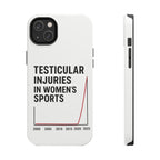 Testicular Injuries in Women's Sports Phone Case - White