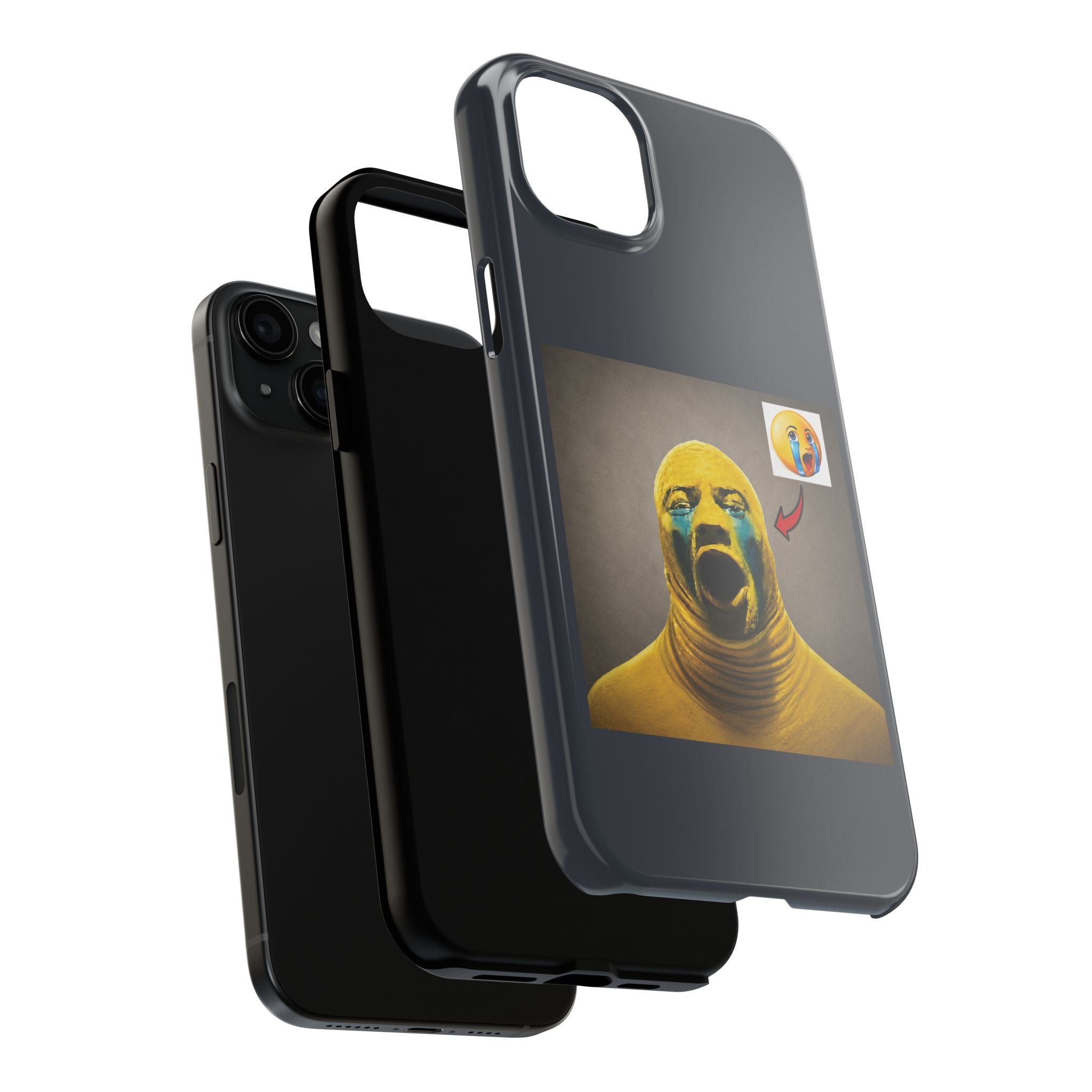 Sad Emoji Costume Phone Case - Black