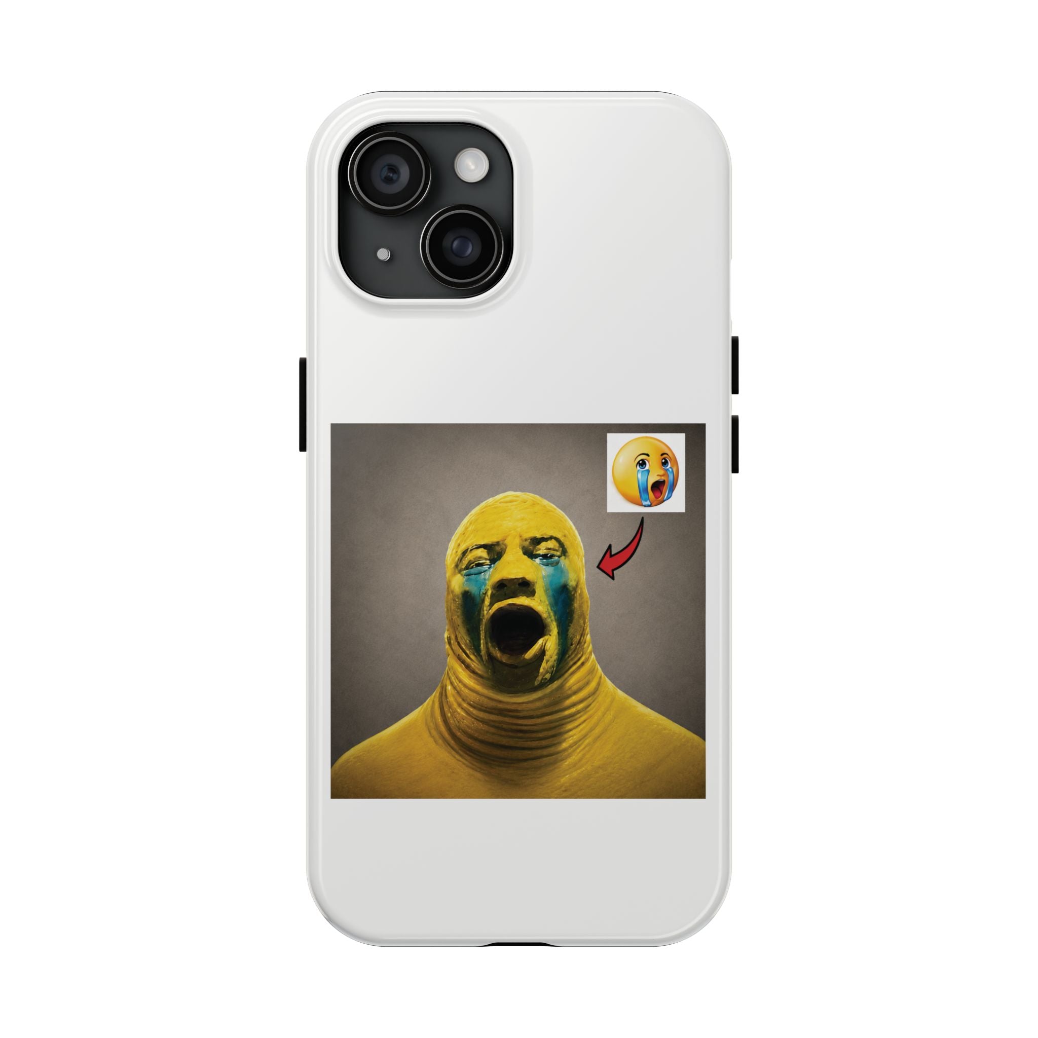Sad Emoji Costume Phone Case - White