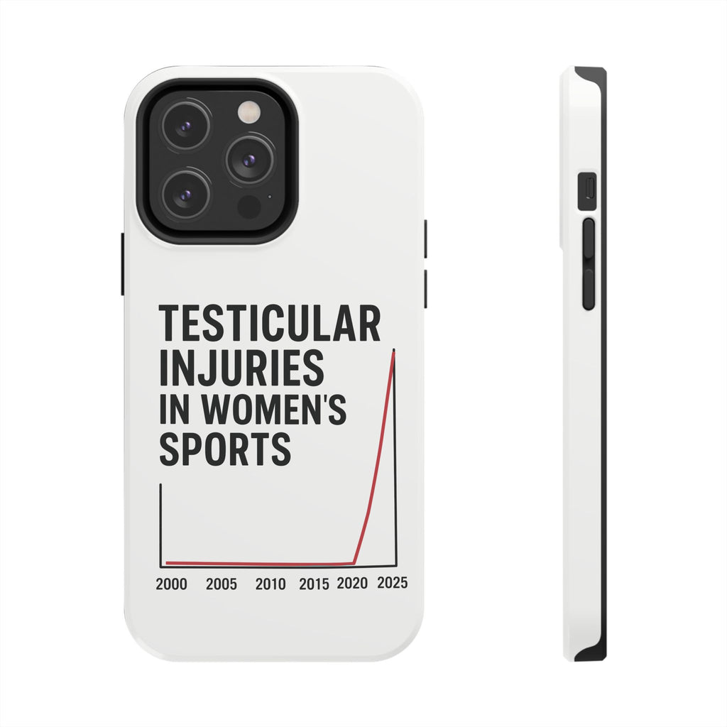 Testicular Injuries in Women's Sports Phone Case - White