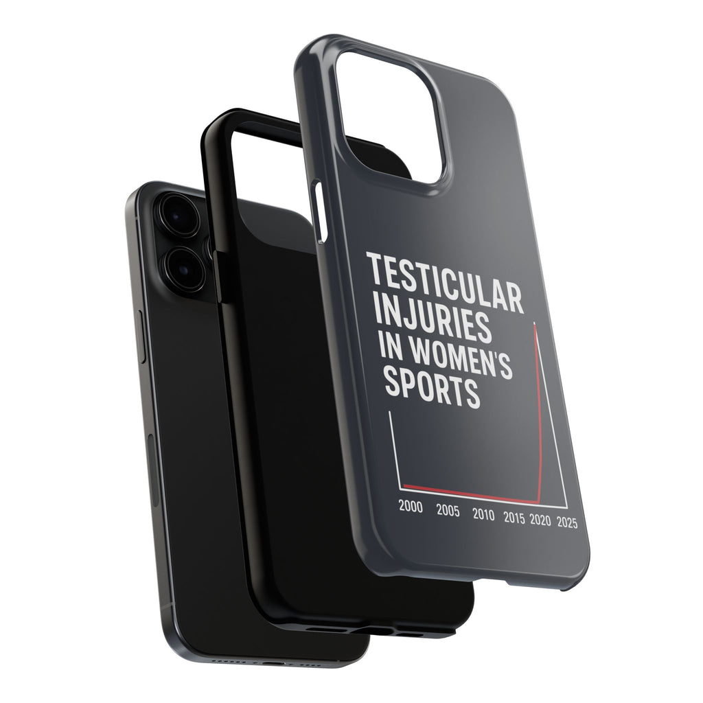 Testicular Injuries in Women's Sports Phone Case - Black