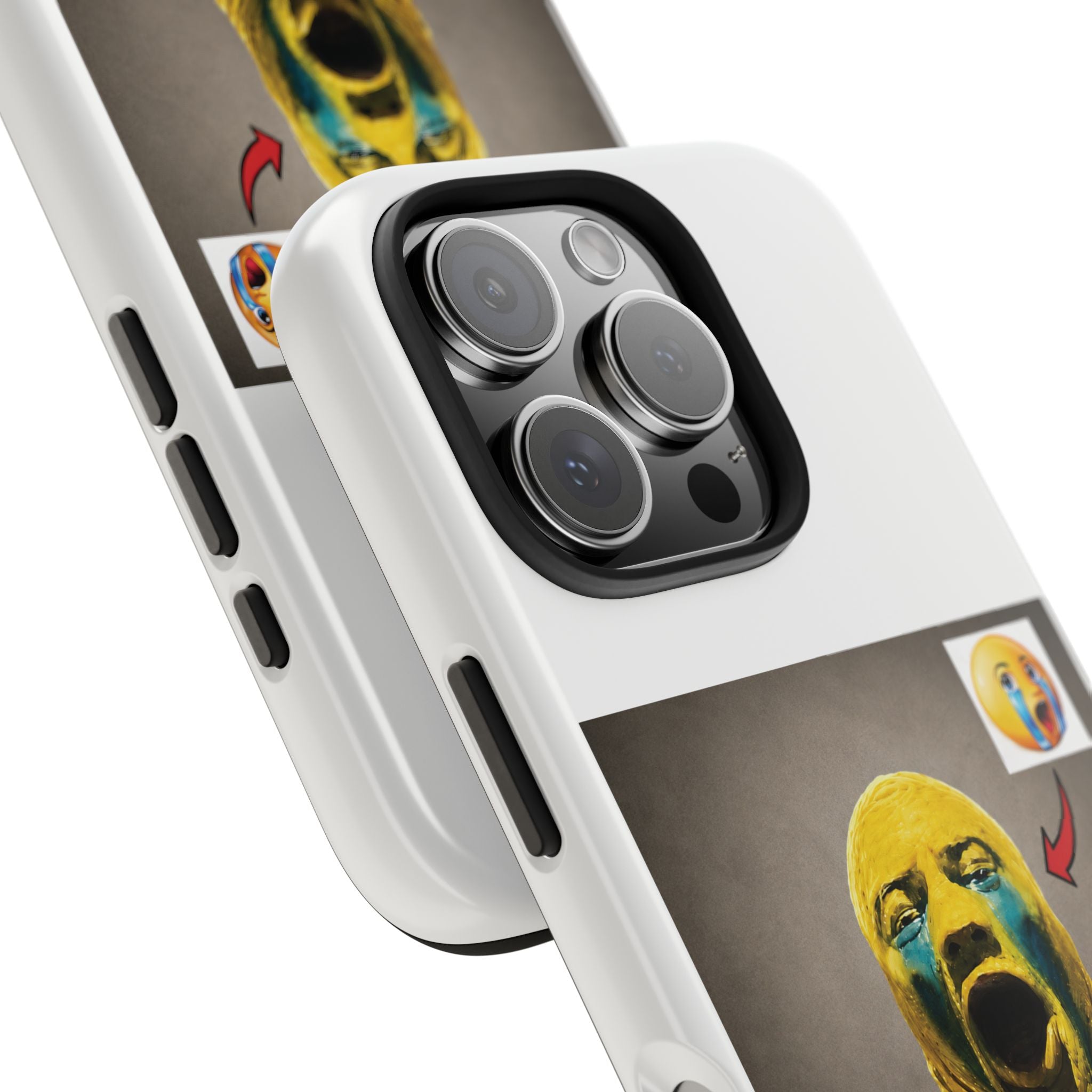 Sad Emoji Costume Phone Case - White