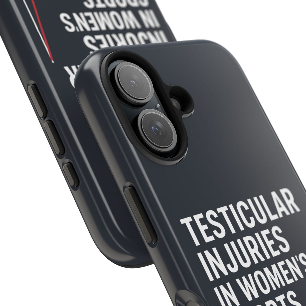 Testicular Injuries in Women's Sports Phone Case - Black