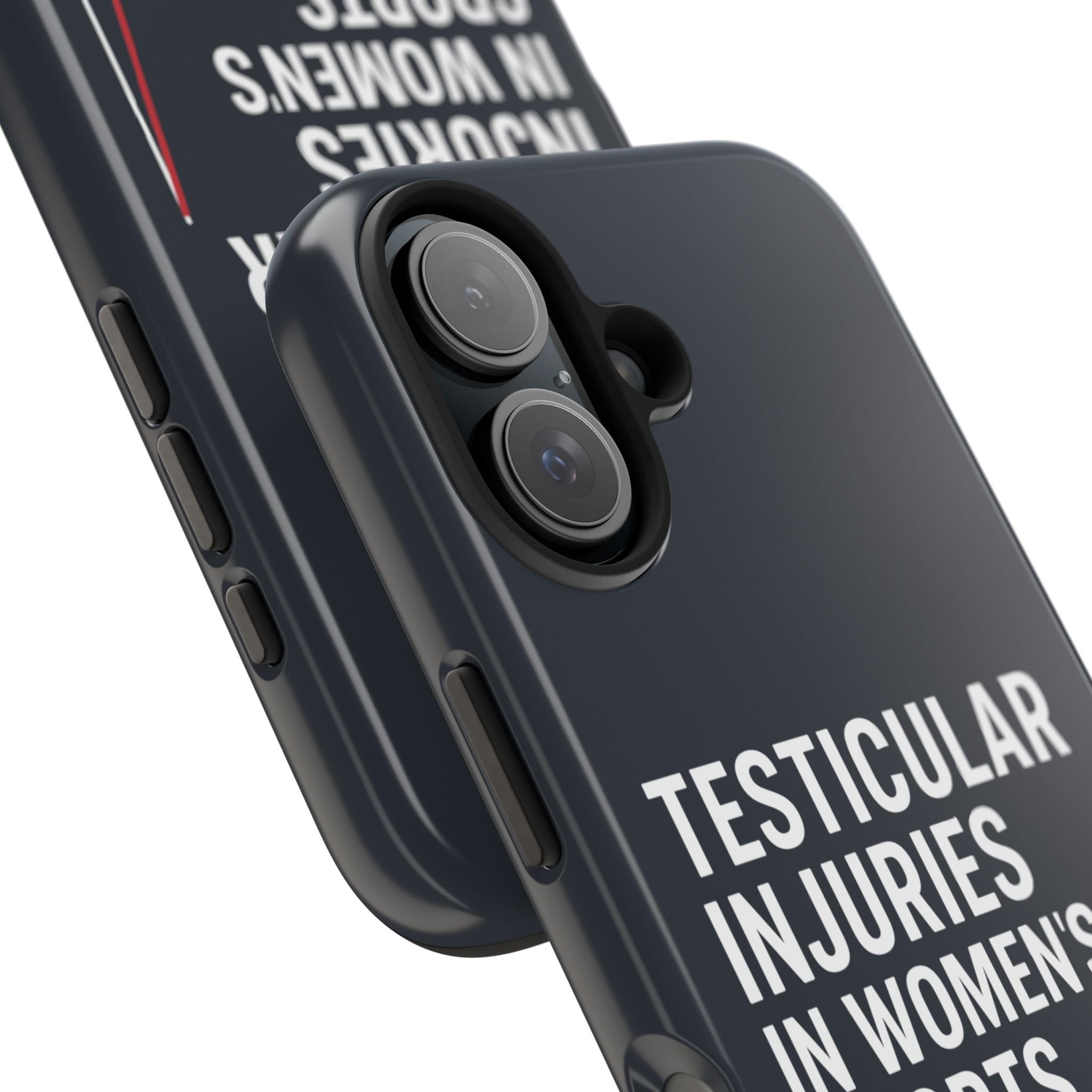 Testicular Injuries in Women's Sports Phone Case - Black